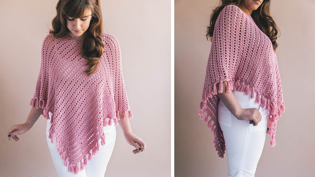 Crochet Ava Fringed Poncho - Sewrella