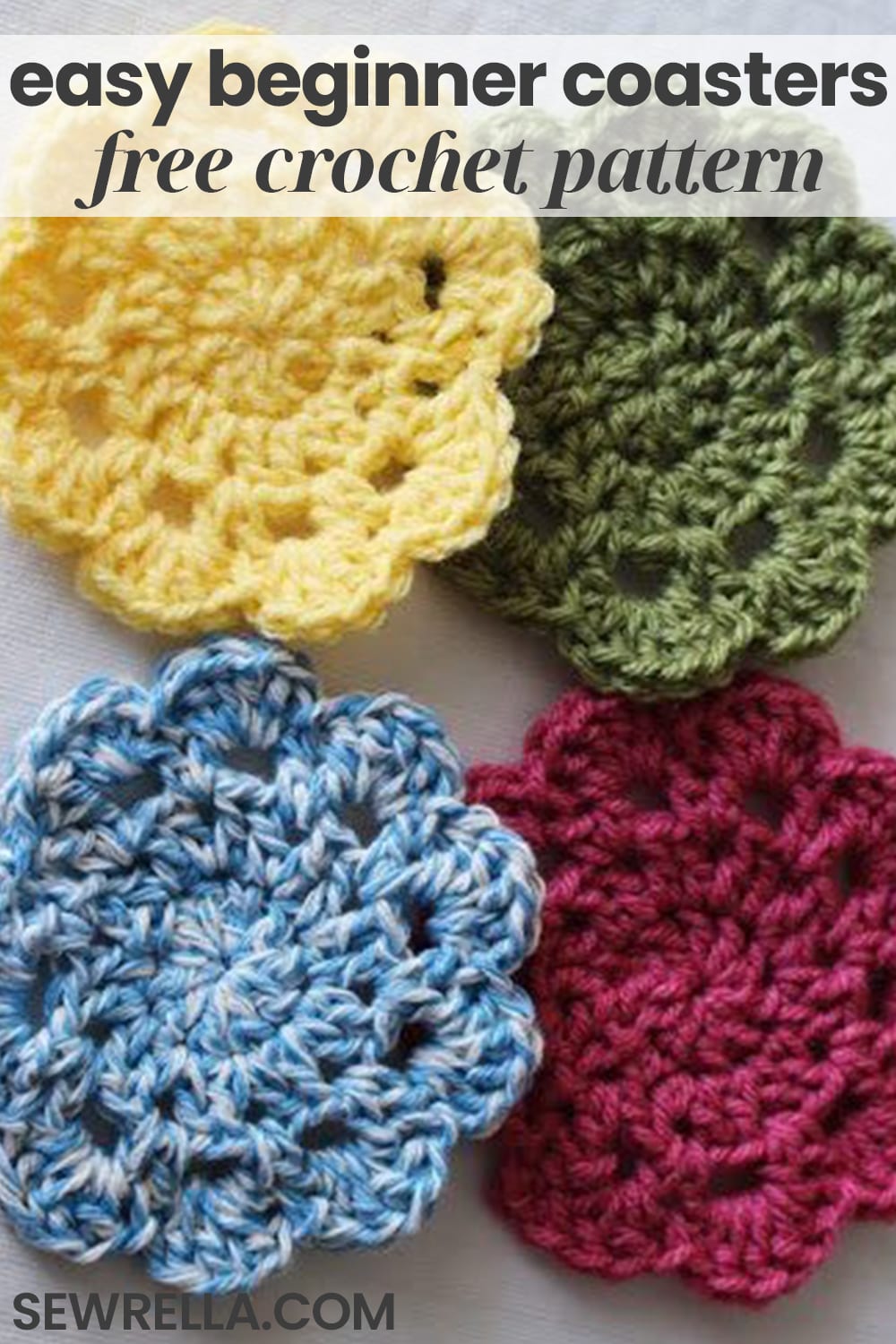 Easy Crochet Coasters: Great for Beginners! • Sewrella