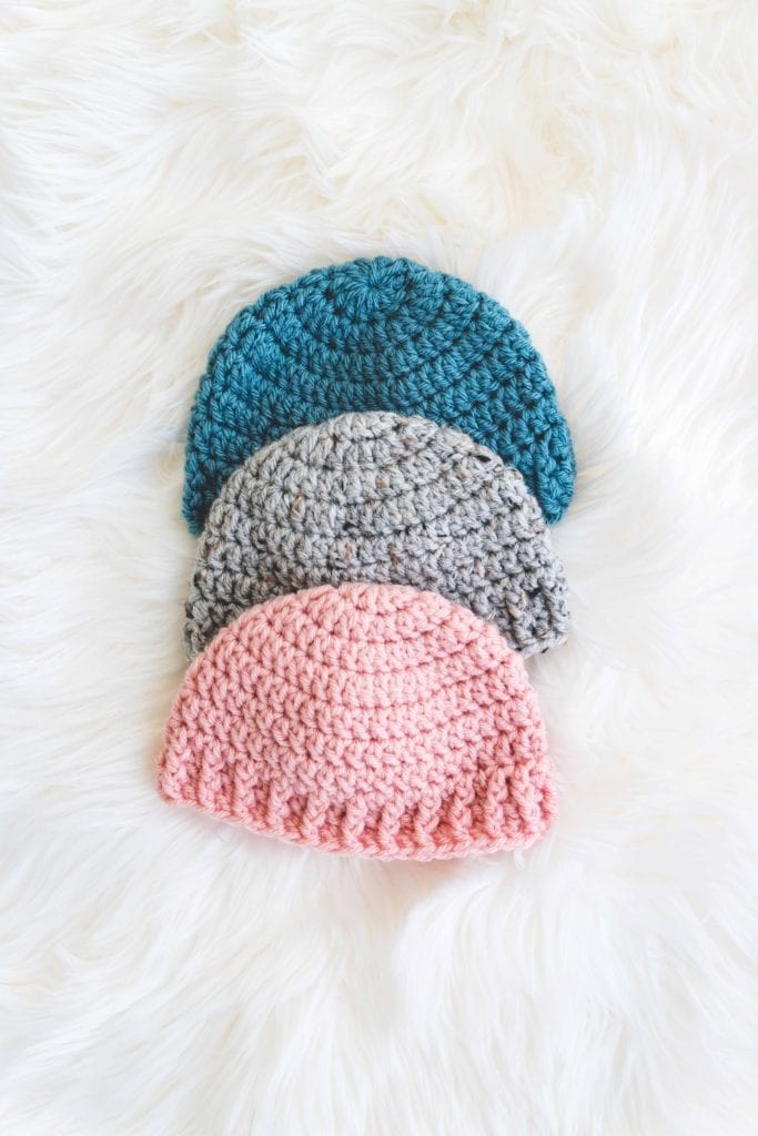 Crochet Baby Hat - free pattern & video for beginners