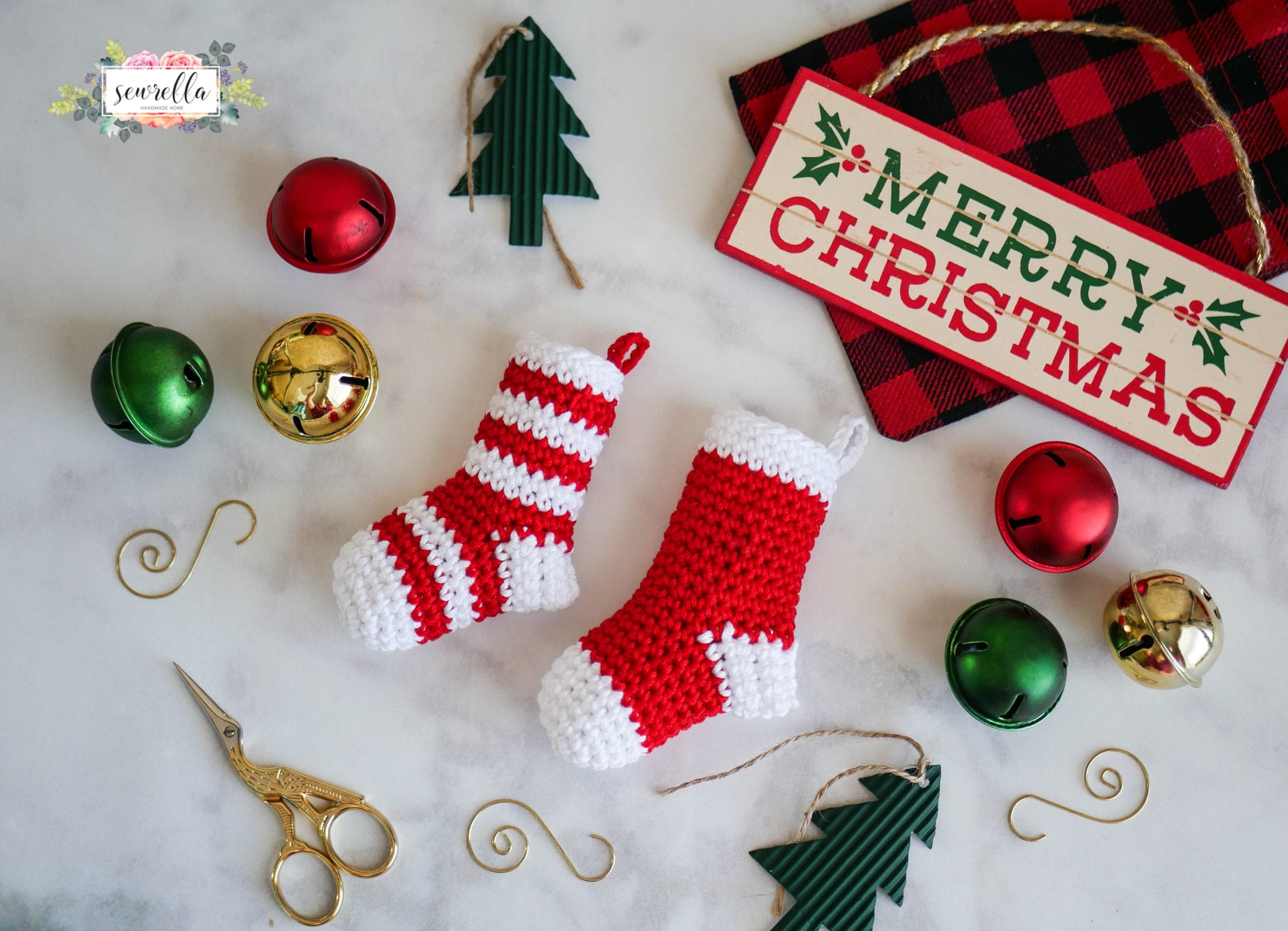 Crochet Mini Stockings Christmas Ornament • Sewrella