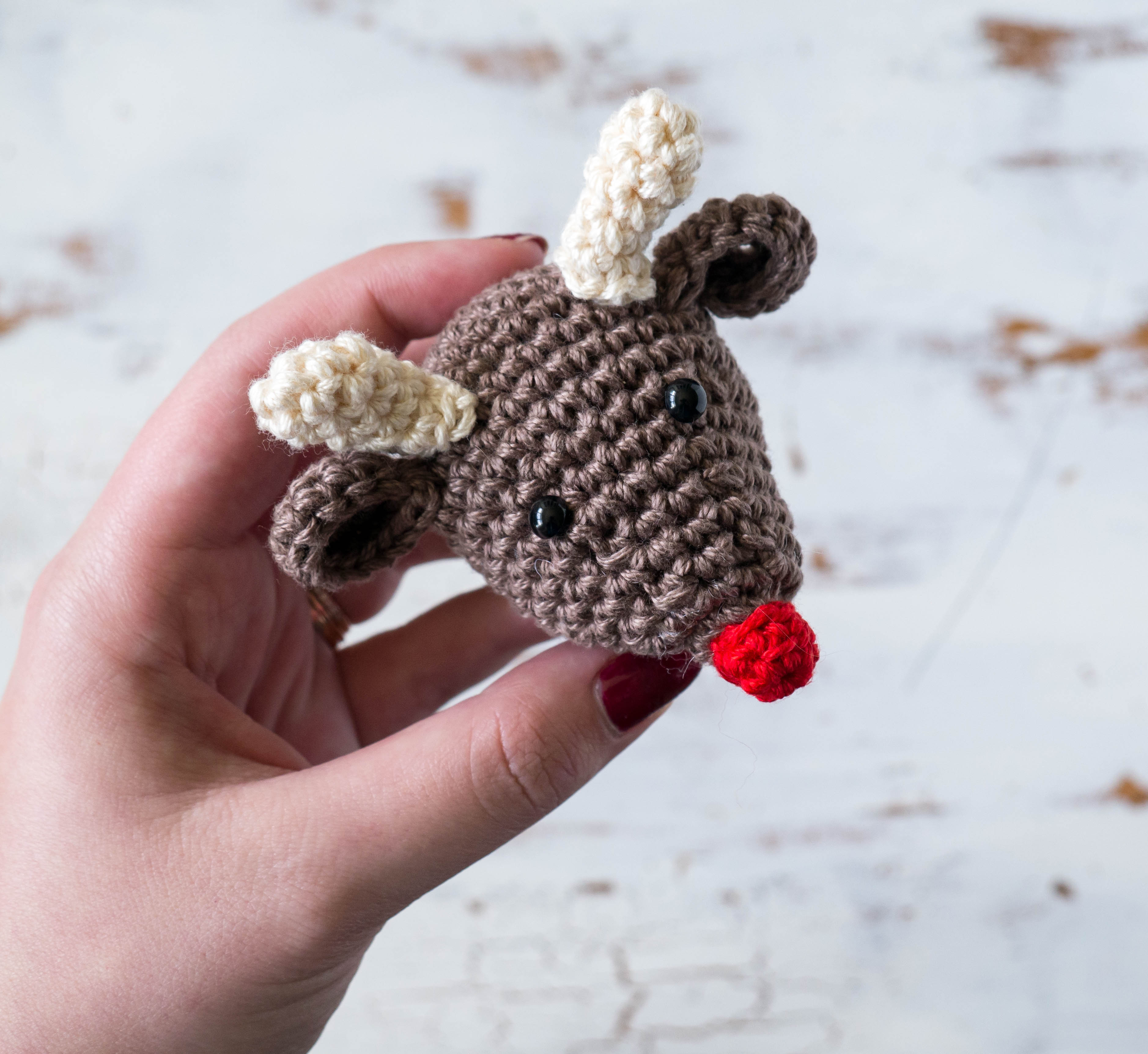 Cute Christmas Crochet Reindeer Ornament