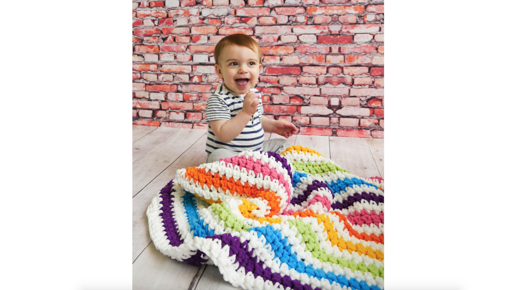 Crochet Rainbow Stripes Baby Blanket • Sewrella