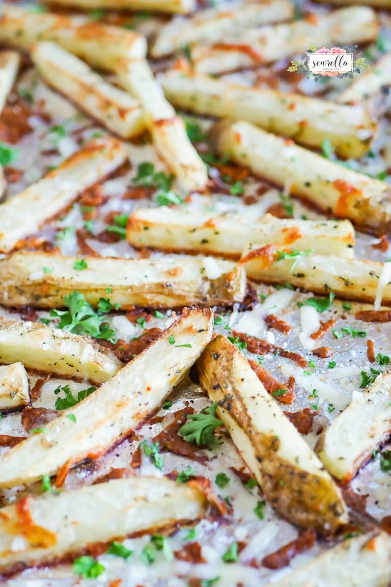 Garlic Parmesan Baked Fries Recipe • Sewrella
