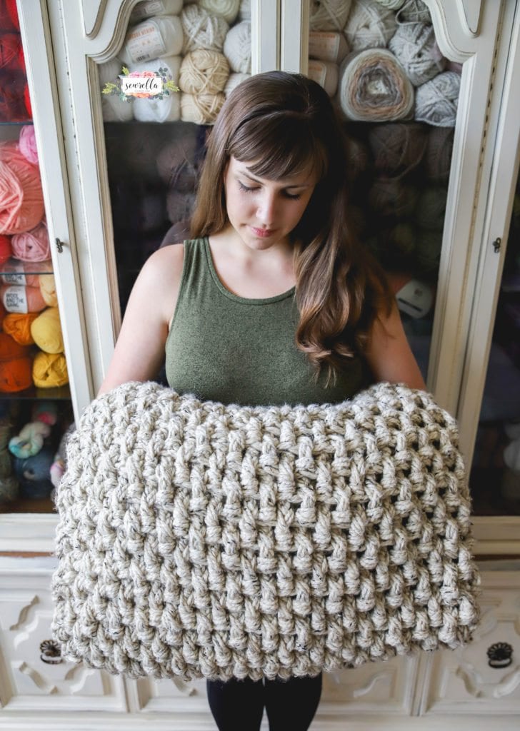 Crochet Mini Basketweave Blanket • Sewrella