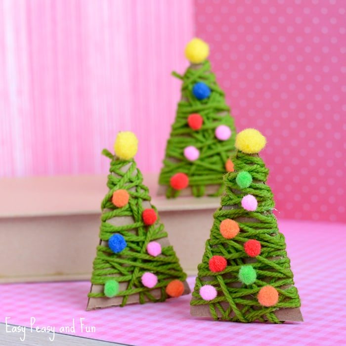 Christmas Crafts to Use Up Extra Yarn • Sewrella