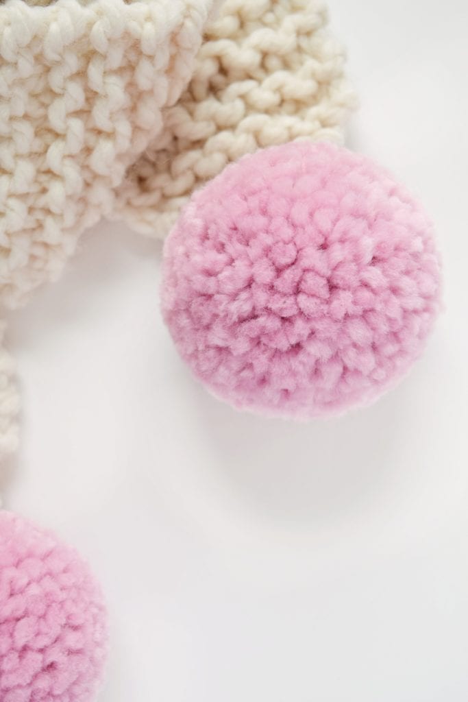 Knit Pom Pom Scarf Pattern for Kiddos • Sewrella