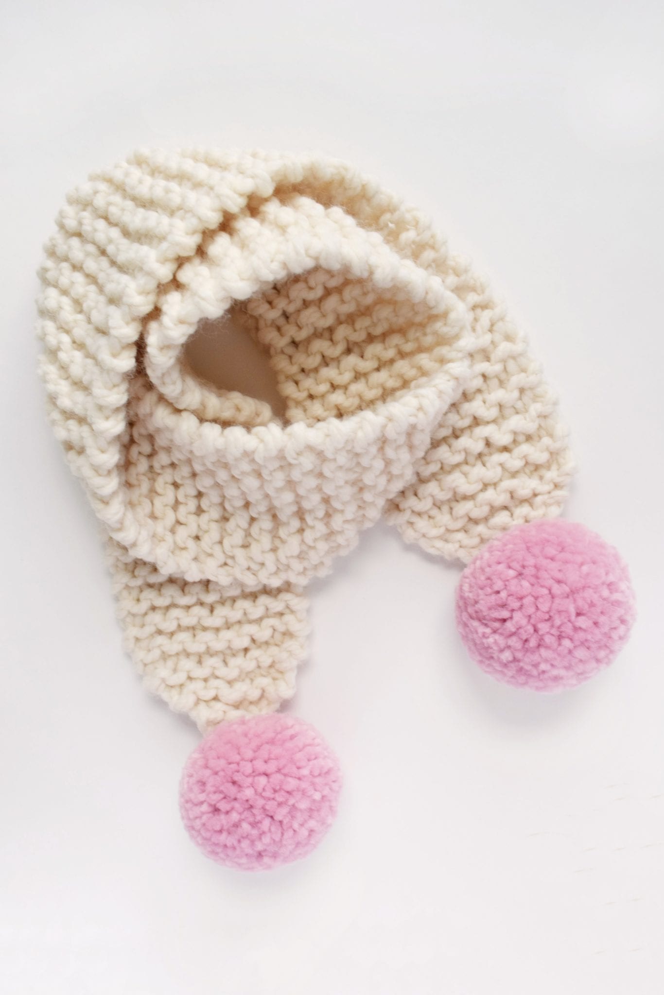 Knit Pom Pom Scarf Pattern - Kiddos