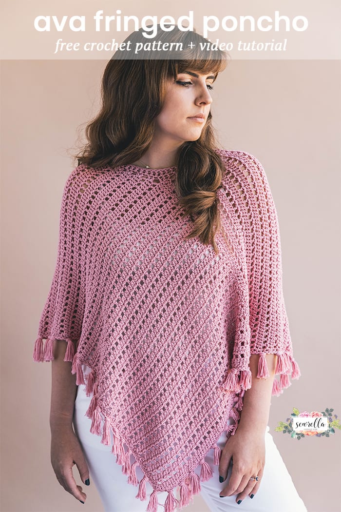 Crochet Ava Fringed Poncho • Sewrella