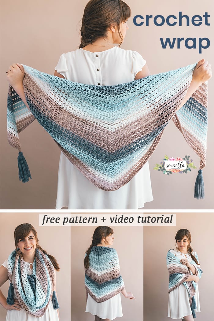 pinterest image to save and share your crochet wrap pattern tutorial