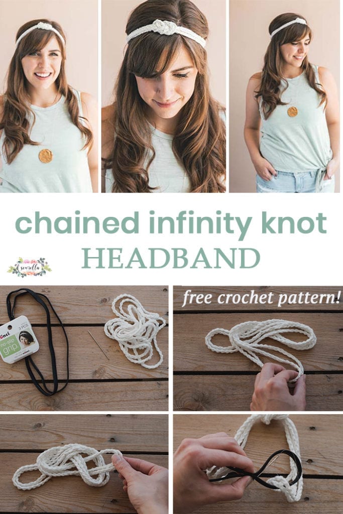 Crochet Chained Infinity Knot Headband • Sewrella