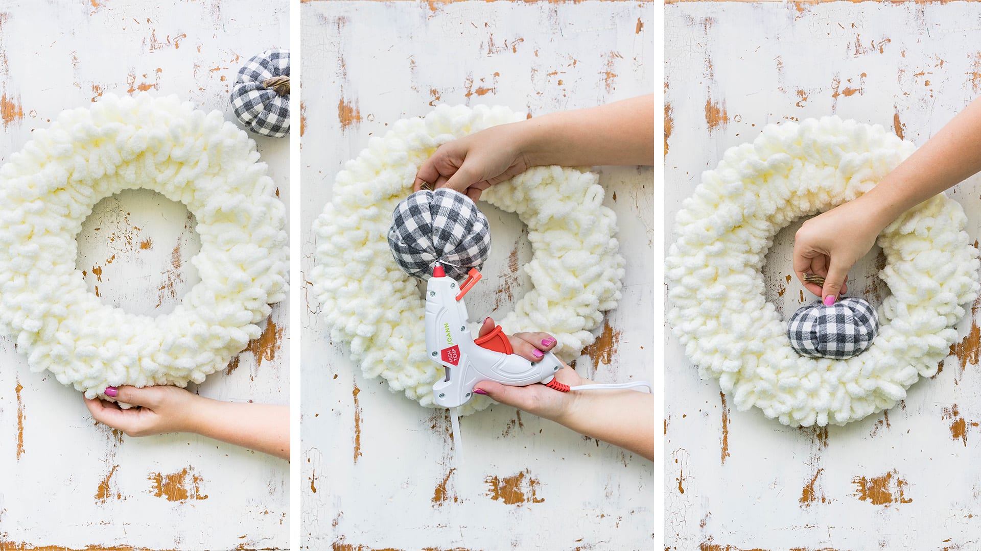 DIY Yarn Loop Wreath with Bernat Blanket EZ • Sewrella