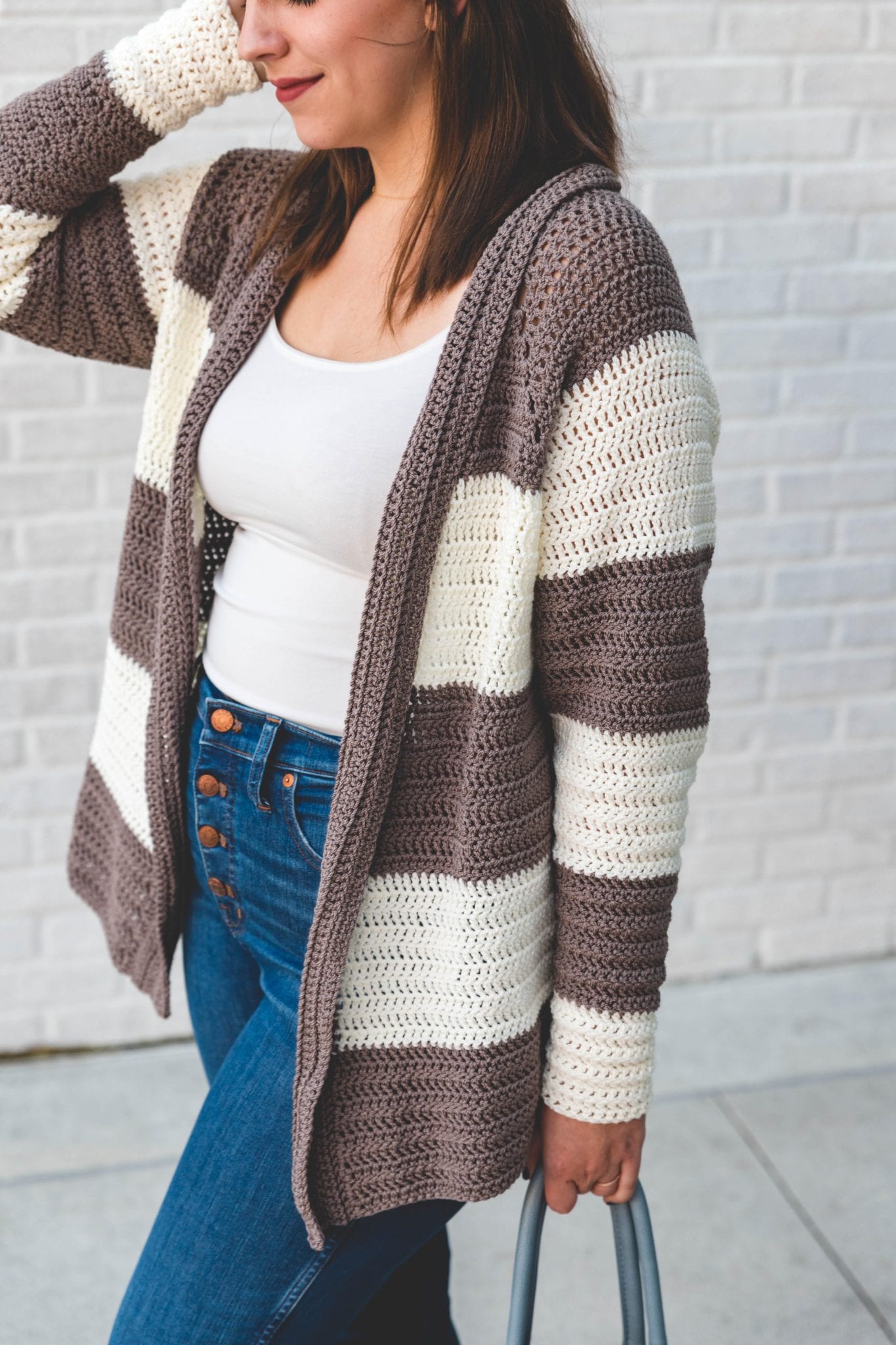 Crochet Slouchy Stripe Cardigan • Sewrella