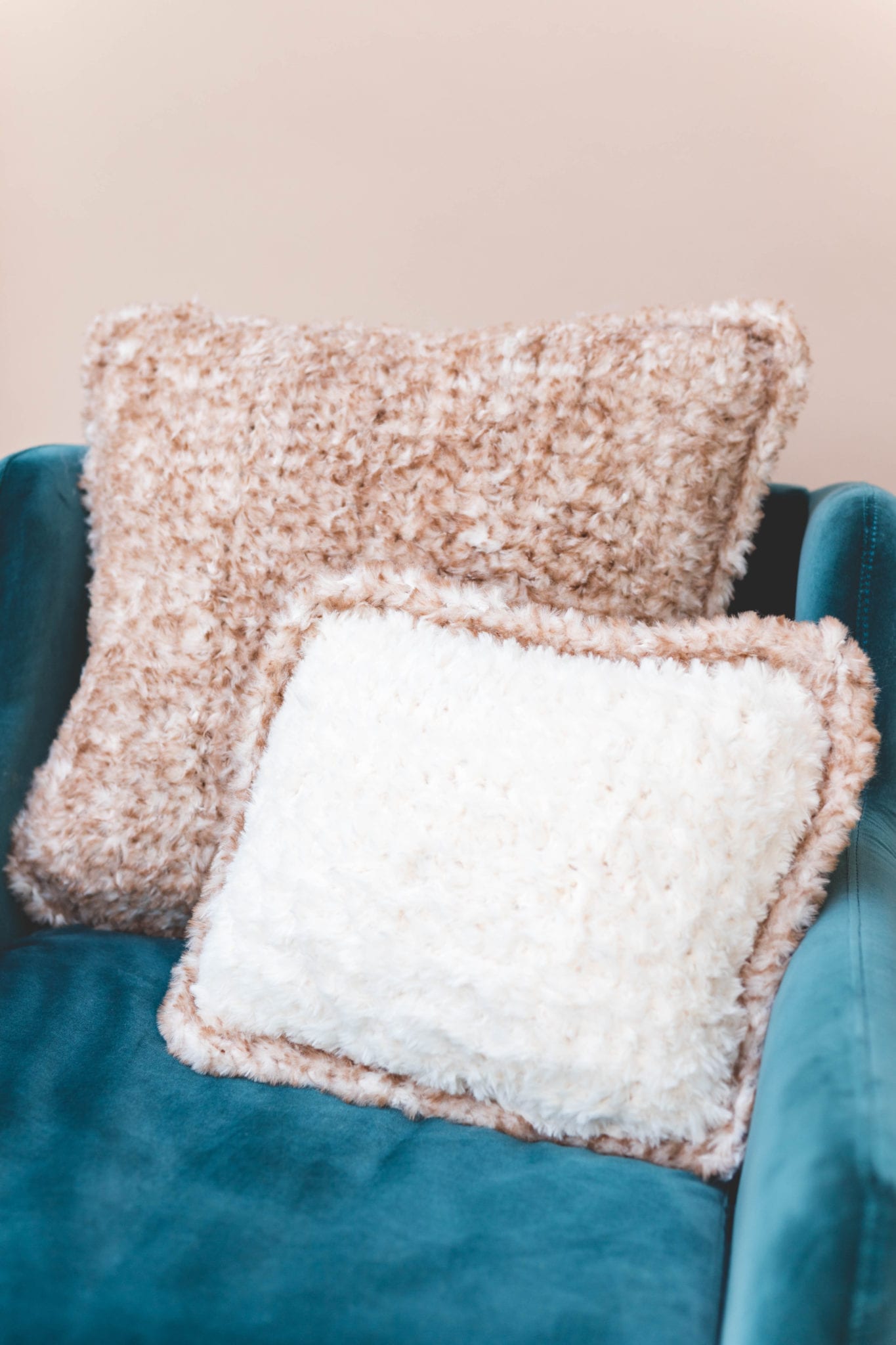 fluffy turquoise pillows