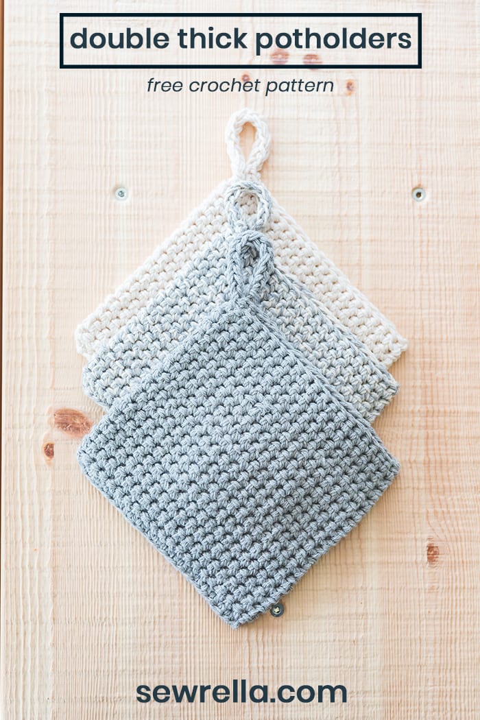 Pinterest image for thick crochet potholders, don't forget to share or save!