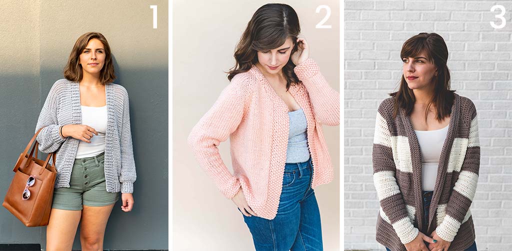 Free crochet and knitting sweater patterns from the Sewrella blog.