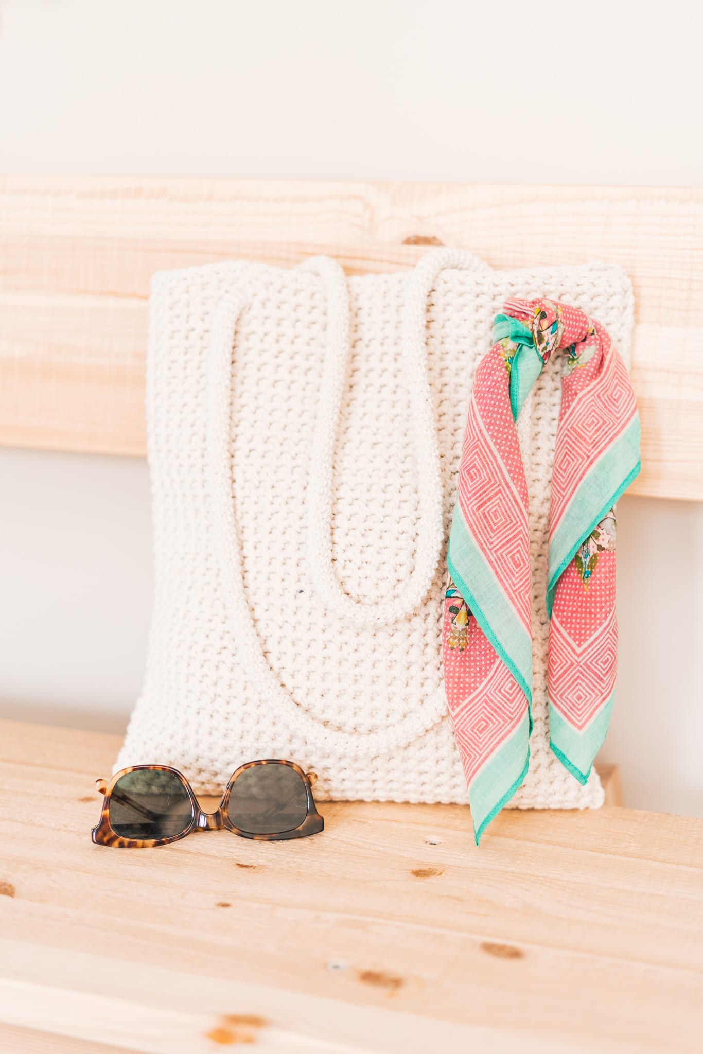 Natural Crochet Tote Bag