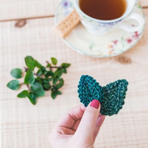 crochet mint leaf