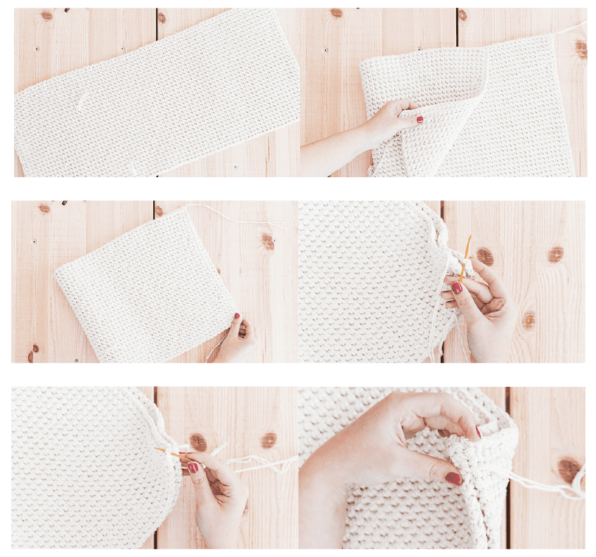 Crochet Tote Bag made from a rectangle! Free Pattern