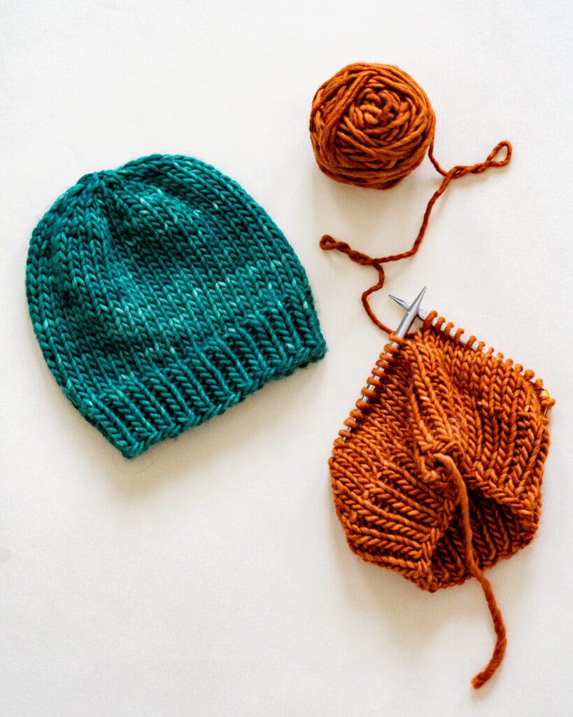Super Bulky Knit Hats - 10 sizes - free pattern